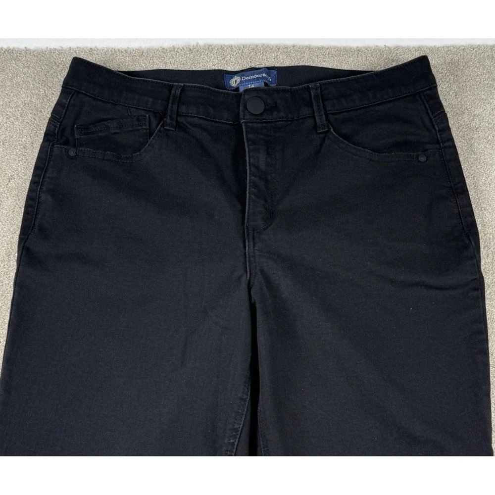 Democracy Jeans Womens 14 Black Boot Cut Stretch Denim Boho Comfort Ab Solution